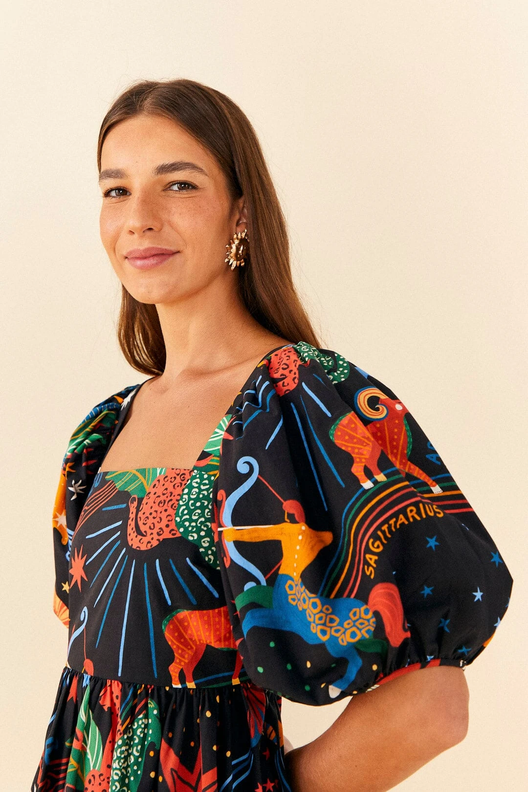 Farm Rio Zodiac Organic Cotton Mini Dress 4 Farm Rio Zodiac Organic Cotton Mini Dress - Image 2