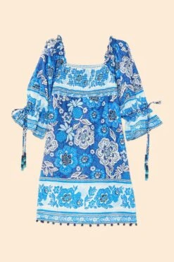 Farm Rio Blue Full Of Flowers Mini Dress -Farm Rio 306152 06