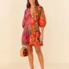 Farm Rio Mixed Warm Prints Organic Cotton Mini Dress 1 Farm Rio Mixed Warm Prints Organic Cotton Mini Dress -Farm Rio 306155 01