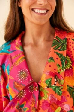 Farm Rio Mixed Warm Prints Organic Cotton Mini Dress 10 Farm Rio Mixed Warm Prints Organic Cotton Mini Dress -Farm Rio 306155 03