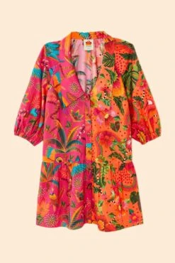 Farm Rio Mixed Warm Prints Organic Cotton Mini Dress 13 Farm Rio Mixed Warm Prints Organic Cotton Mini Dress -Farm Rio 306155 06