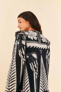 Farm Rio Black Macaw Elegance Long Sleeve Mini Dress -Farm Rio 306159 05