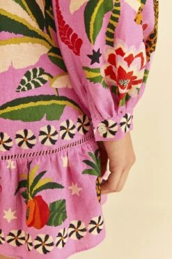 Farm Rio Pink Leopard Forest Mini Dress 12 Farm Rio Pink Leopard Forest Mini Dress -Farm Rio 306160 05