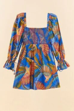Farm Rio Blue Macaw Flight Mini Dress -Farm Rio 306161 06