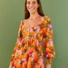 Farm Rio Lilac Mango Macaws Mini Dress -Farm Rio 306166 01