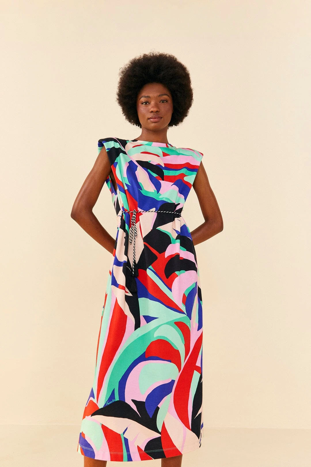 Farm Rio Colorful Monstera Organic Cotton T-Shirt Dress 4 Farm Rio Colorful Monstera Organic Cotton T-Shirt Dress - Image 2