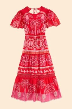 Farm Rio Red Summer Sunrise Midi Dress 13 Farm Rio Red Summer Sunrise Midi Dress -Farm Rio 306178 06