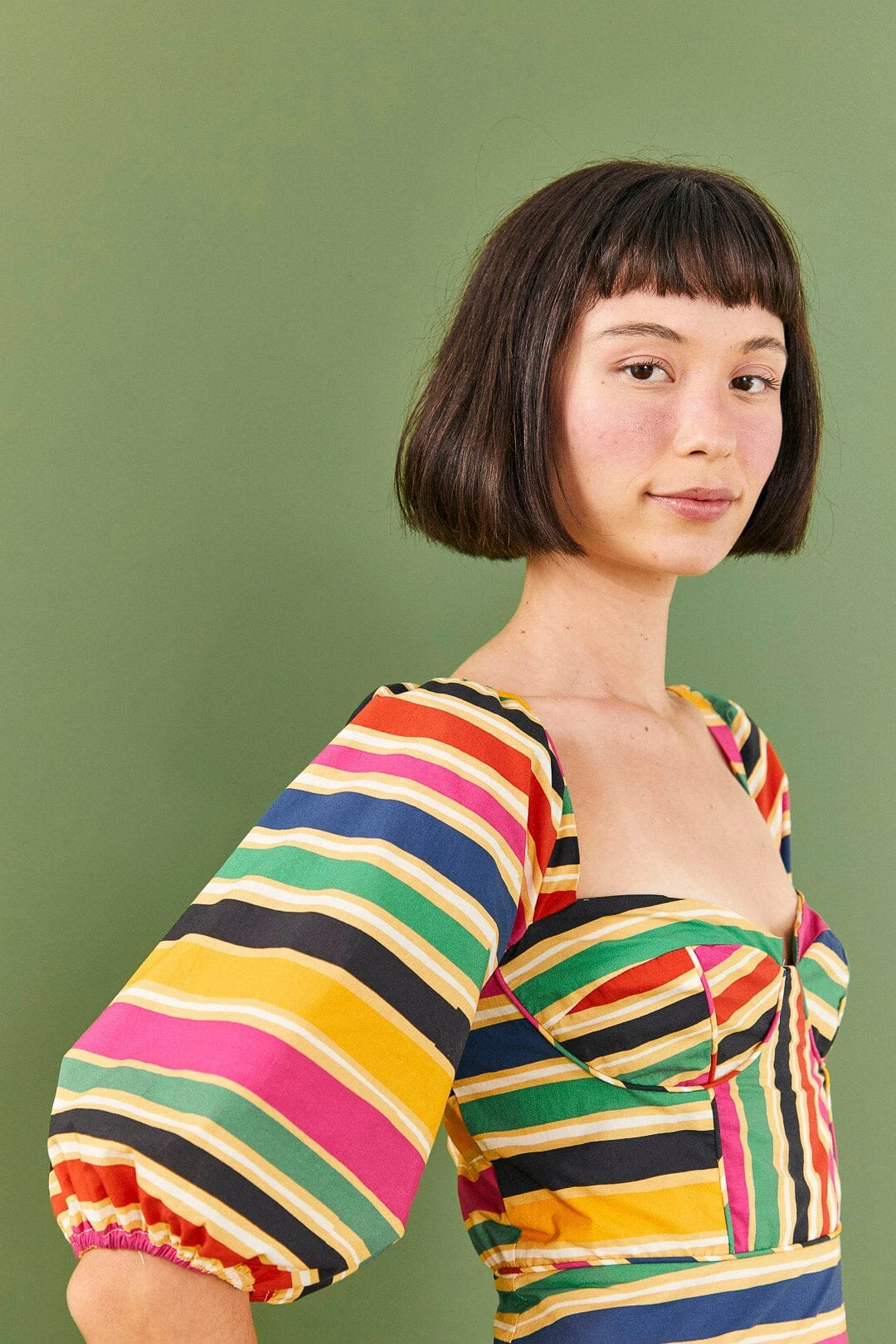 Farm Rio Rainbow Stripes Midi Dress 5 Farm Rio Rainbow Stripes Midi Dress - Image 3