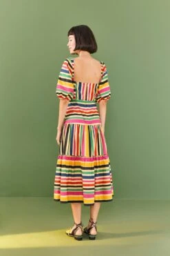 Farm Rio Rainbow Stripes Midi Dress 11 Farm Rio Rainbow Stripes Midi Dress -Farm Rio 306188 04
