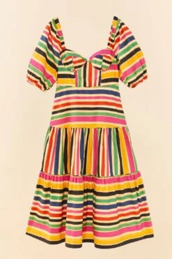 Farm Rio Rainbow Stripes Midi Dress 13 Farm Rio Rainbow Stripes Midi Dress -Farm Rio 306188 06