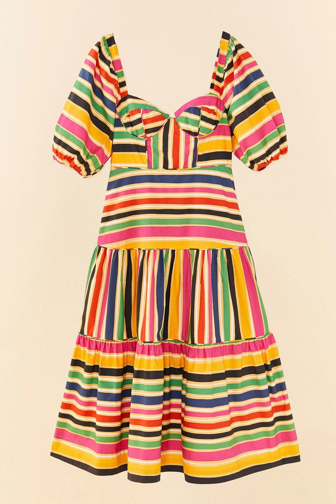 Farm Rio Rainbow Stripes Midi Dress 8 Farm Rio Rainbow Stripes Midi Dress - Image 6