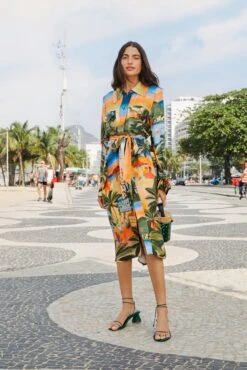 Farm Rio Carioca Lenzing™ Ecovero™ Viscose Midi Dress