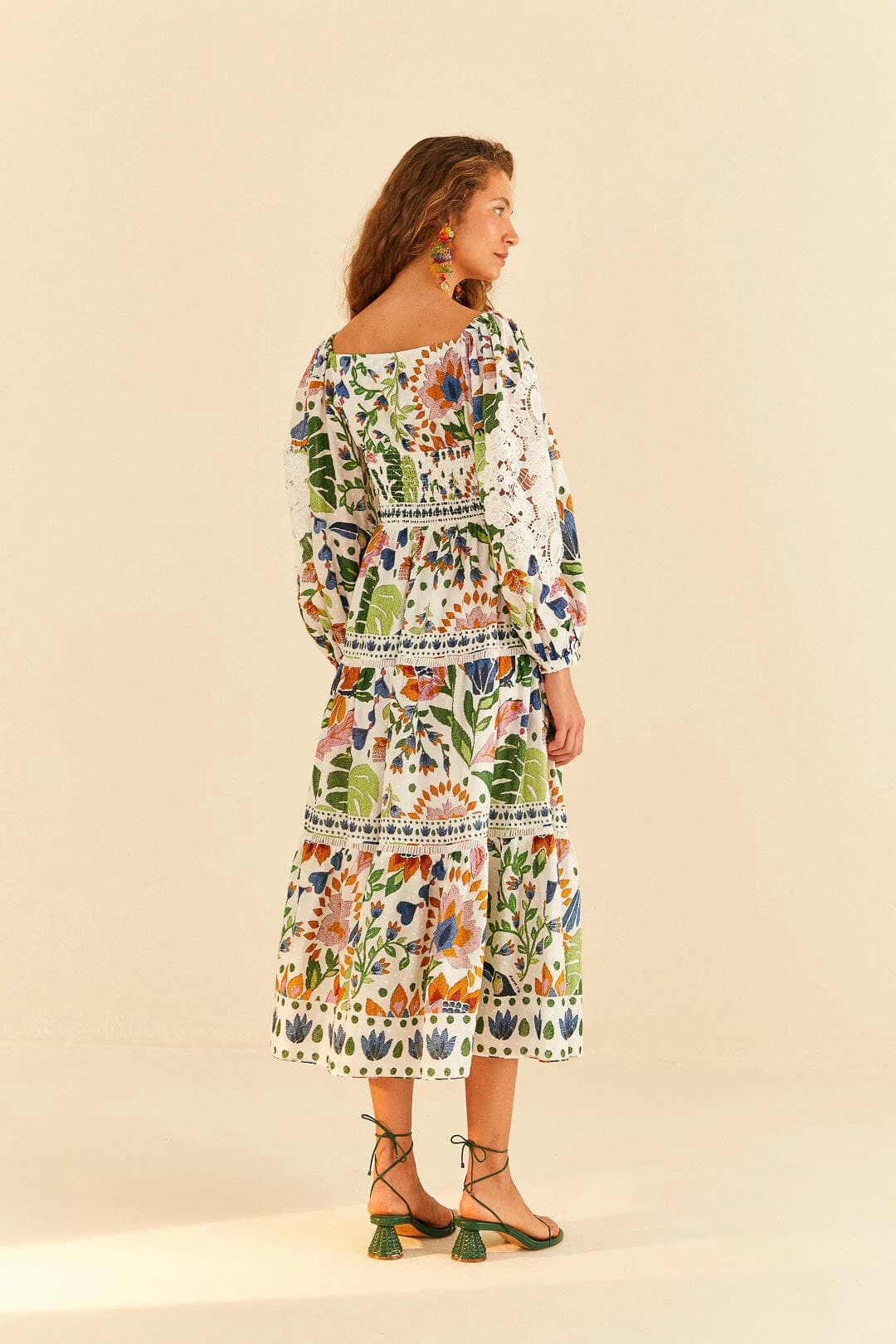 Farm Rio White Summer Garden Midi Dress 6 Farm Rio White Summer Garden Midi Dress - Image 4