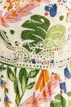 Farm Rio White Summer Garden Midi Dress 11 Farm Rio White Summer Garden Midi Dress -Farm Rio 306202 05