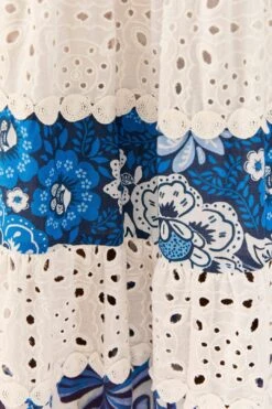 Farm Rio Mixed White And Blue Prints Maxi Dress 10 Farm Rio Mixed White And Blue Prints Maxi Dress -Farm Rio 306205 04