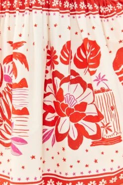 Farm Rio Off-White Rio Tiles Midi Dress 10 Farm Rio Off-White Rio Tiles Midi Dress -Farm Rio 306206 04