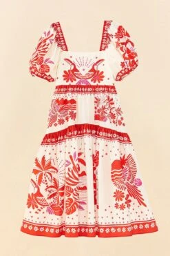 Farm Rio Off-White Rio Tiles Midi Dress 11 Farm Rio Off-White Rio Tiles Midi Dress -Farm Rio 306206 05