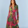 Farm Rio Pink Leaves Maxi Dress 2 Farm Rio Pink Leaves Maxi Dress -Farm Rio 306210 01