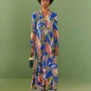 Farm Rio Blue Macaw Flight Maxi Dress