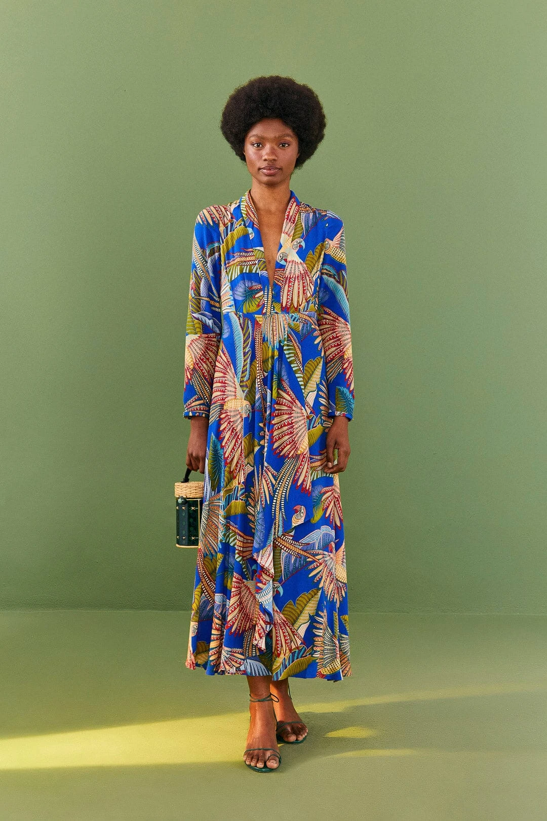 Farm Rio Blue Macaw Flight Maxi Dress 3 Farm Rio Blue Macaw Flight Maxi Dress