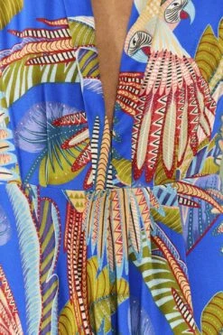 Farm Rio Blue Macaw Flight Maxi Dress 10 Farm Rio Blue Macaw Flight Maxi Dress -Farm Rio 306211 04