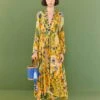 Farm Rio Yellow Summer Garden Maxi Dress 1 Farm Rio Yellow Summer Garden Maxi Dress -Farm Rio 306212 01