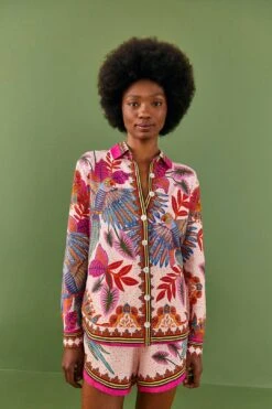 Farm Rio Pink Macaw Scarf Shirt -Farm Rio 306246 03