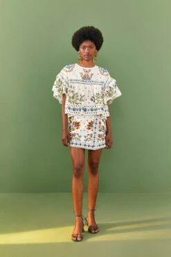 Farm Rio White Summer Garden Mini Skirt 8 Farm Rio White Summer Garden Mini Skirt -Farm Rio 306268 02
