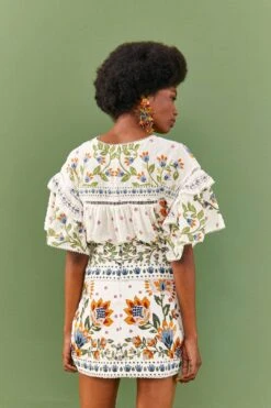 Farm Rio White Summer Garden Mini Skirt 9 Farm Rio White Summer Garden Mini Skirt -Farm Rio 306268 03