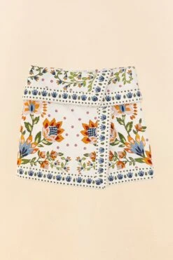 Farm Rio White Summer Garden Mini Skirt 11 Farm Rio White Summer Garden Mini Skirt -Farm Rio 306268 06