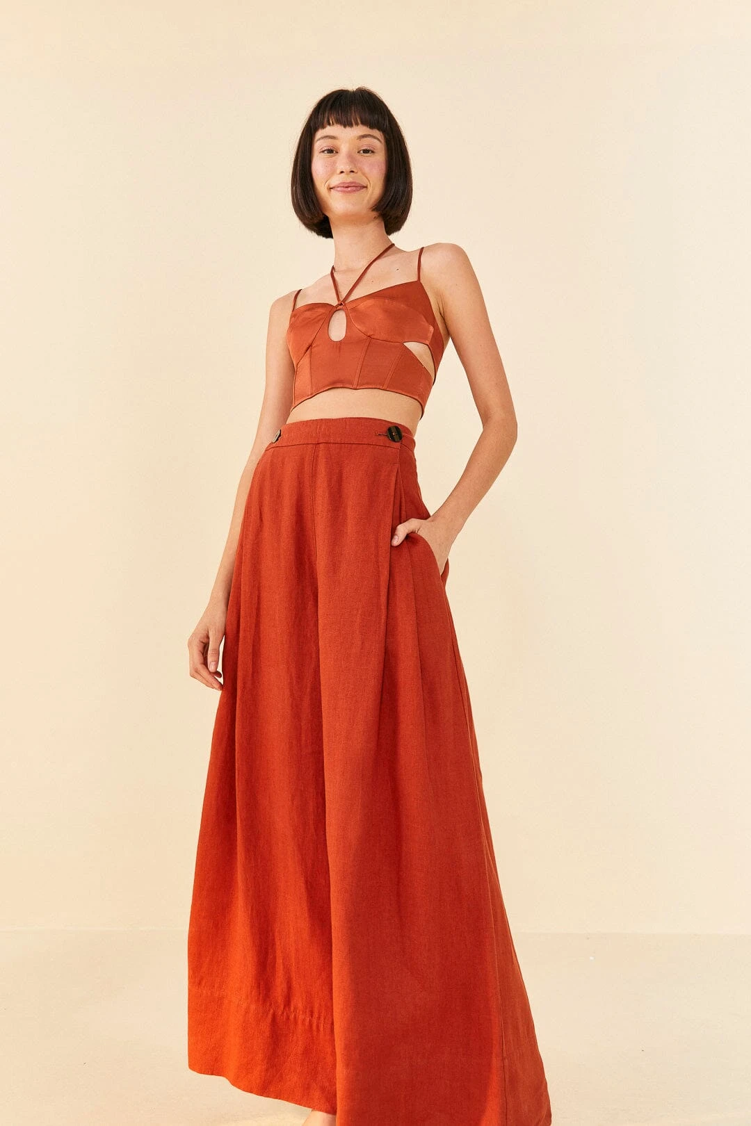 Farm Rio Brown Wide Leg Pants 3 Farm Rio Brown Wide Leg Pants