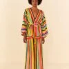 Farm Rio Rainbow Stripes Kimono