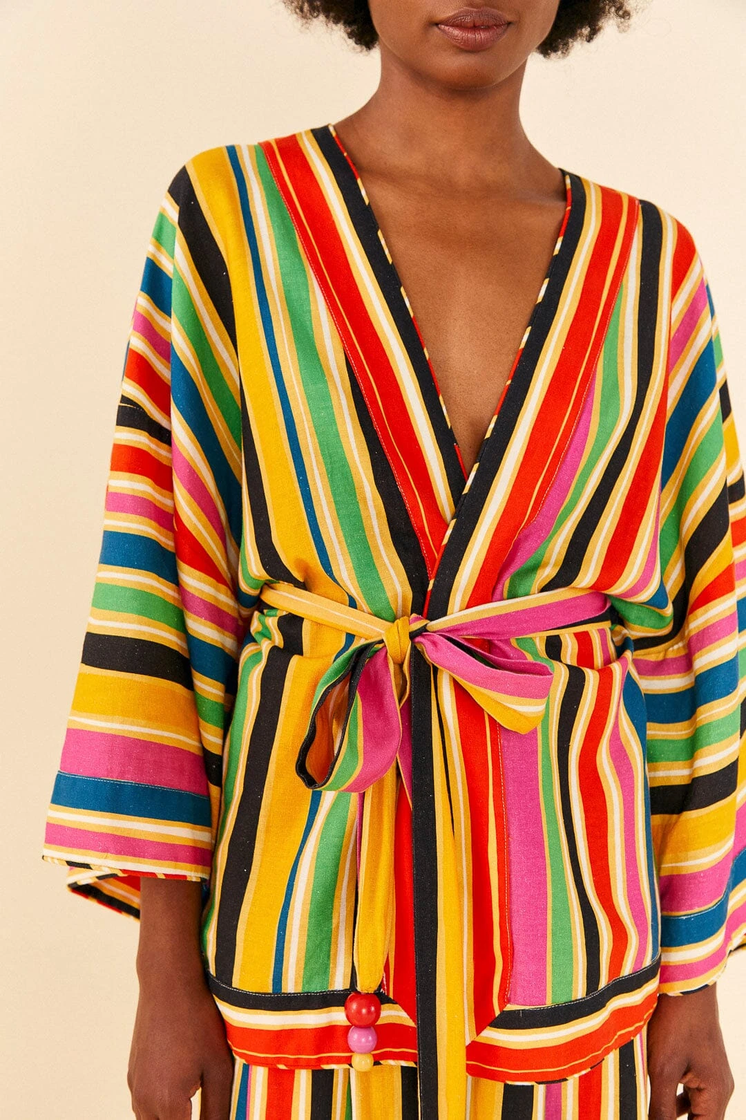 Farm Rio Rainbow Stripes Kimono 4 Farm Rio Rainbow Stripes Kimono - Image 2