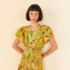 Farm Rio Yellow Summer Garden Mini Skirt