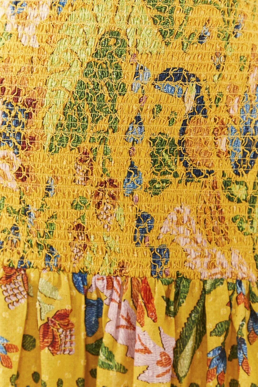 Farm Rio Yellow Summer Garden Mini Skirt 6 Farm Rio Yellow Summer Garden Mini Skirt - Image 4