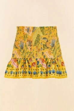 Farm Rio Yellow Summer Garden Mini Skirt 11 Farm Rio Yellow Summer Garden Mini Skirt -Farm Rio 306300 06
