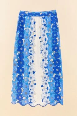 Farm Rio Blue Flower Stripes Midi Skirt 13 Farm Rio Blue Flower Stripes Midi Skirt -Farm Rio 306303 06