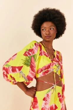 Farm Rio Lime Sweet JungleLenzing™ Ecovero™ Viscose Crop Top
