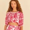 Farm Rio Pink Tropical Woodcut Crop Top 1 Farm Rio Pink Tropical Woodcut Crop Top -Farm Rio 306306 01