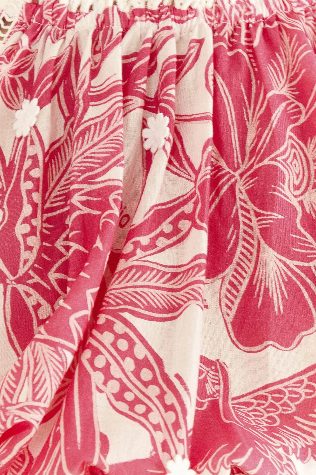 Farm Rio Pink Tropical Woodcut Crop Top 7 Farm Rio Pink Tropical Woodcut Crop Top - Image 5