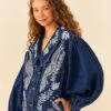Farm Rio Jungle Flow Embroidered Denim Jacket 2 Farm Rio Jungle Flow Embroidered Denim Jacket -Farm Rio 306311 01