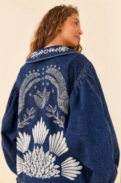 Farm Rio Jungle Flow Embroidered Denim Jacket 10 Farm Rio Jungle Flow Embroidered Denim Jacket -Farm Rio 306311 03