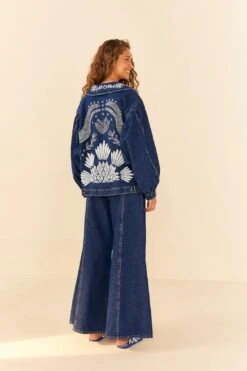 Farm Rio Jungle Flow Embroidered Denim Jacket 11 Farm Rio Jungle Flow Embroidered Denim Jacket -Farm Rio 306311 04