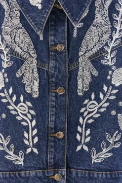 Farm Rio Jungle Flow Embroidered Denim Jacket 12 Farm Rio Jungle Flow Embroidered Denim Jacket -Farm Rio 306311 05