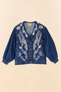 Farm Rio Jungle Flow Embroidered Denim Jacket 13 Farm Rio Jungle Flow Embroidered Denim Jacket -Farm Rio 306311 06