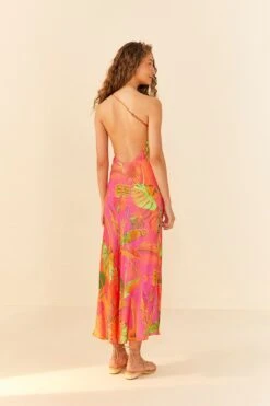 Orange Ombre Forest Lenzing™ Ecovero™ Viscose Midi Dress -Farm Rio 306325 04