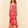 Farm Rio Red Summer Sunrise Maxi Dress 1 Farm Rio Red Summer Sunrise Maxi Dress -Farm Rio 306331 04