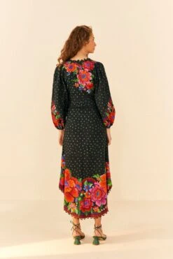 Farm Rio Black Blooming Garden Dress 10 Farm Rio Black Blooming Garden Dress -Farm Rio 306333 03