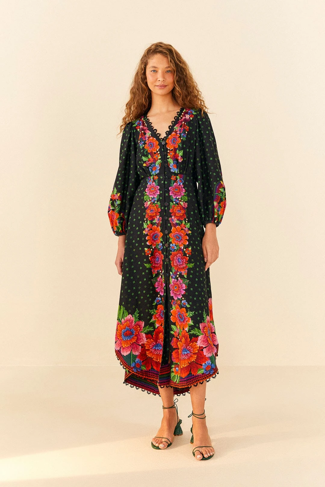 Farm Rio Black Blooming Garden Dress 6 Farm Rio Black Blooming Garden Dress - Image 4