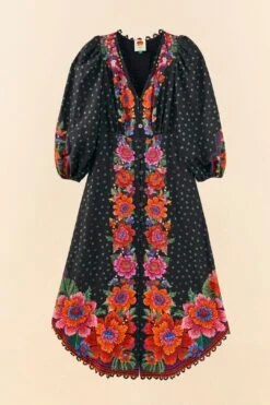Farm Rio Black Blooming Garden Dress 13 Farm Rio Black Blooming Garden Dress -Farm Rio 306333 06
